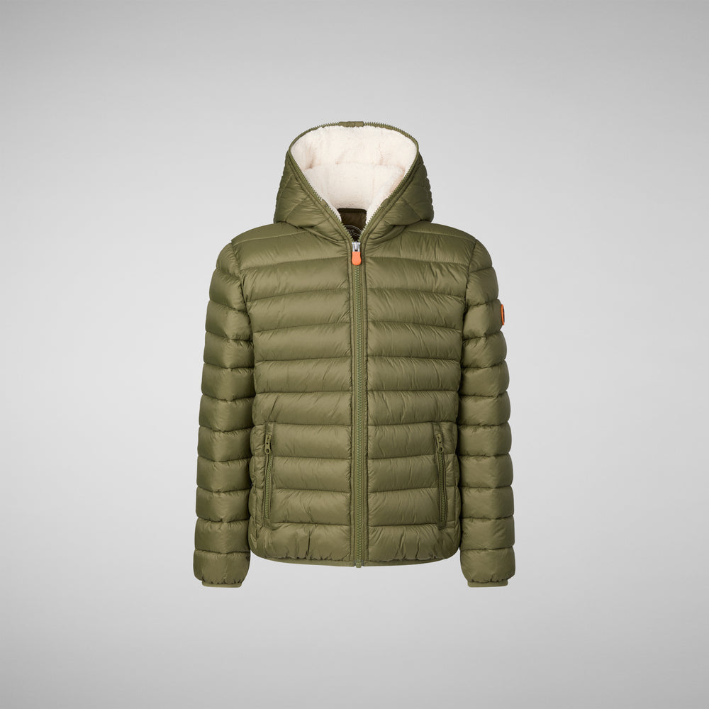 Save the duck PIUMINO ANIMAL FREE BAMBINO FINNEGAN DUSTY OLIVE