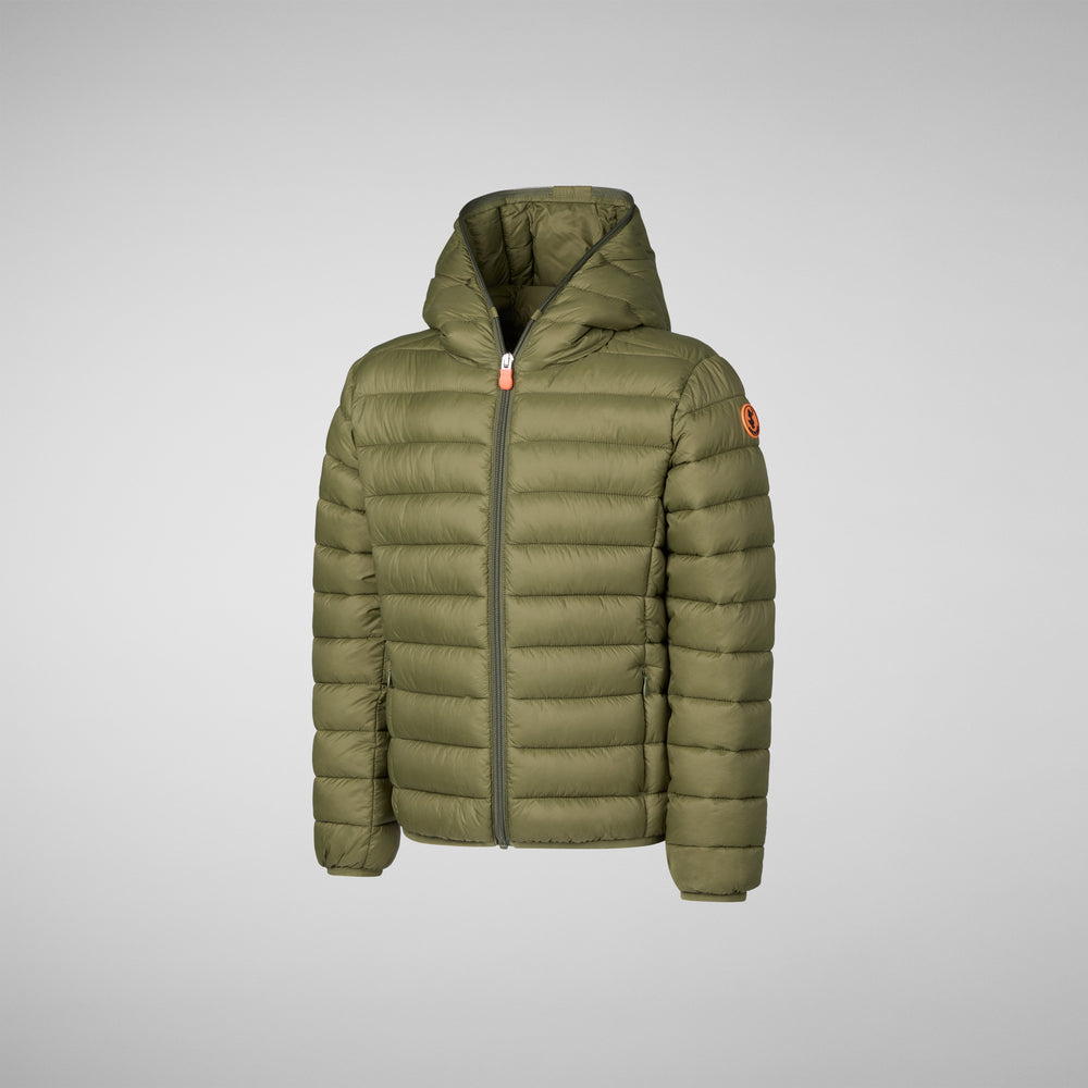 Save the duck PIUMINO ANIMAL FREE BAMBINO DONY DUSTY OLIVE Consegna Veloce