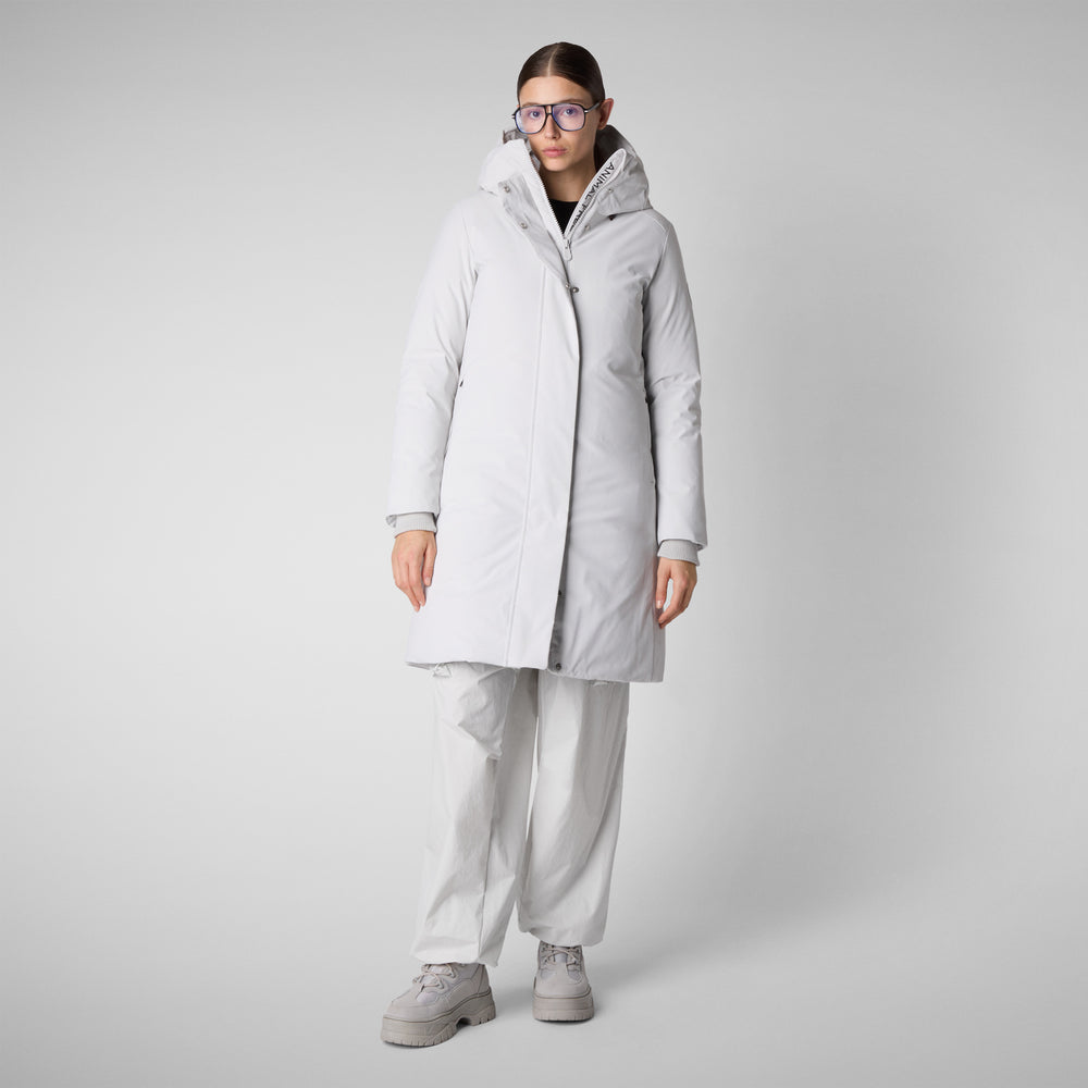 Save the duck PARKA DONNA CON CAPPUCCIO SIENNA GRIGIO NEBBIA Prezzo Ridotto