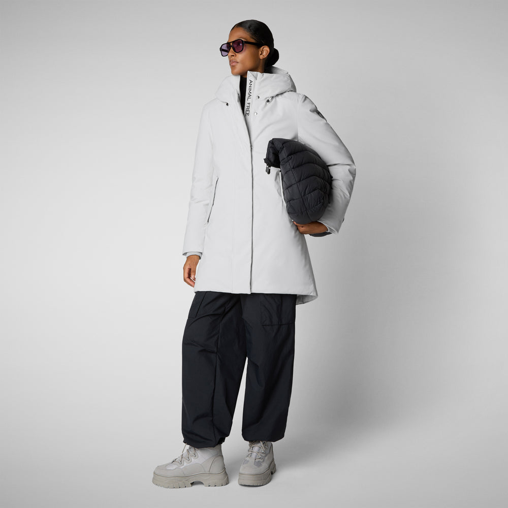 Save the duck PARKA DONNA CON CAPPUCCIO NELLIE GRIGIO NEBBIA Sottocosto