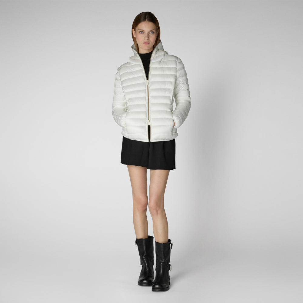 Save the duck PIUMINO ANIMAL FREE CON CAPPUCCIO DONNA ALEXIS BIANCO