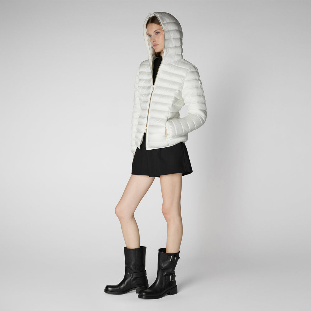 Save the duck PIUMINO ANIMAL FREE CON CAPPUCCIO DONNA ALEXIS BIANCO Italy