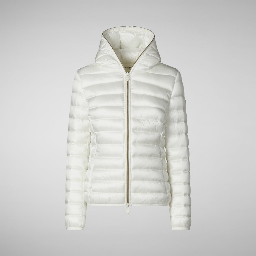 Save the duck PIUMINO ANIMAL FREE CON CAPPUCCIO DONNA ALEXIS BIANCO Italy