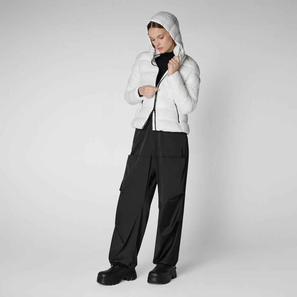Save the duck PIUMINO ANIMAL FREE CON CAPPUCCIO DONNA COSMARY BIANCO NATURALE Offerta
