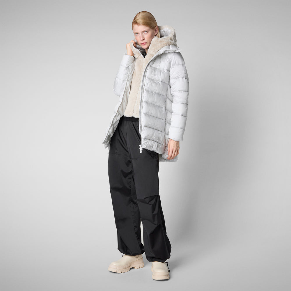 Save the duck PIUMINO ANIMAL FREE CON CAPPUCCIO DONNA MATILDA GRIGIO NEBBIA Online