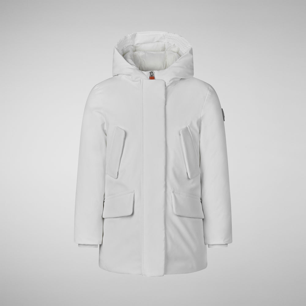 Save the duck PARKA CON CAPPUCCIO BAMBINA ALLY WHITE