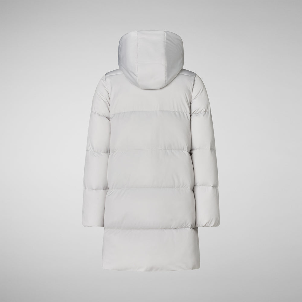 Save the duck PIUMINO ANIMAL FREE CON CAPPUCCIO BAMBINA DOROTHEA GRIGIO NEBBIA In Saldo