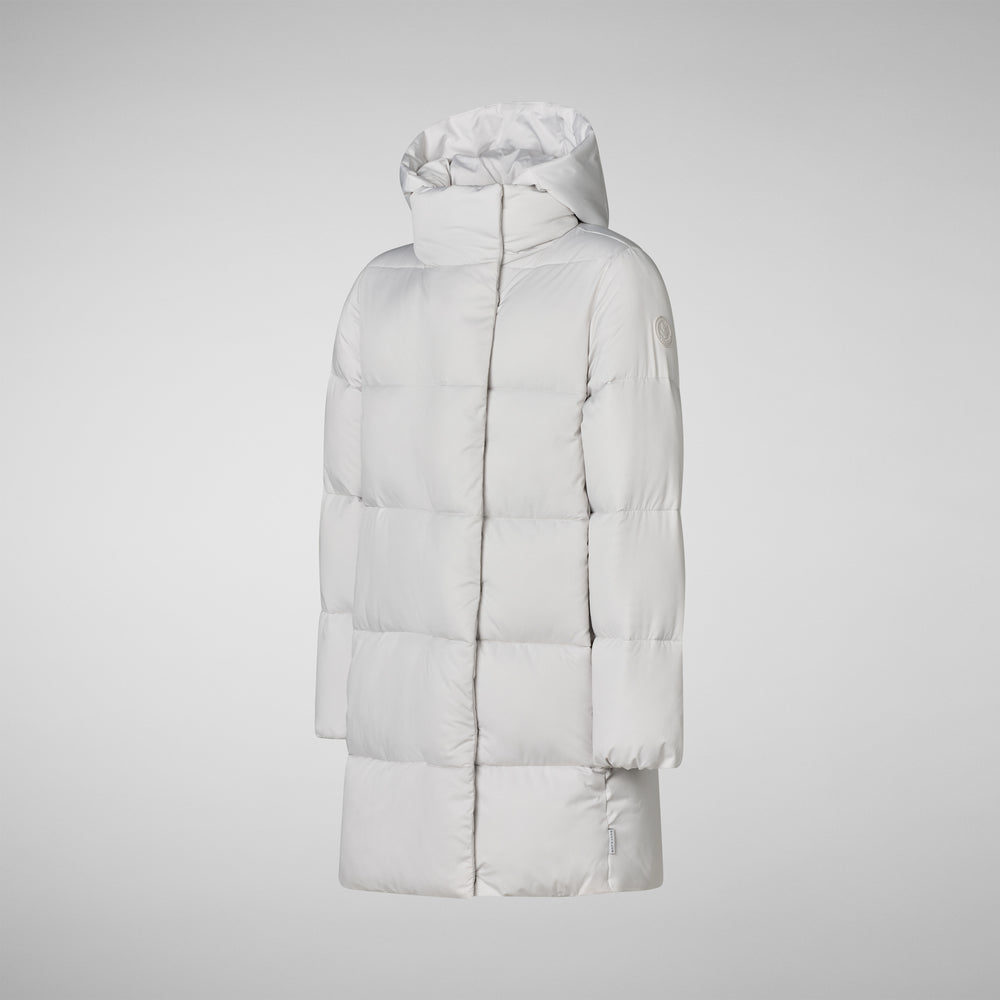 Save the duck PIUMINO ANIMAL FREE CON CAPPUCCIO BAMBINA DOROTHEA GRIGIO NEBBIA In Saldo
