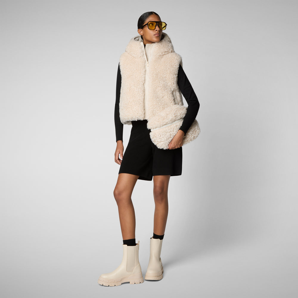 Save the duck GILET CON CAPPUCCIO DONNA KLARA BEIGE Promozione Limitata