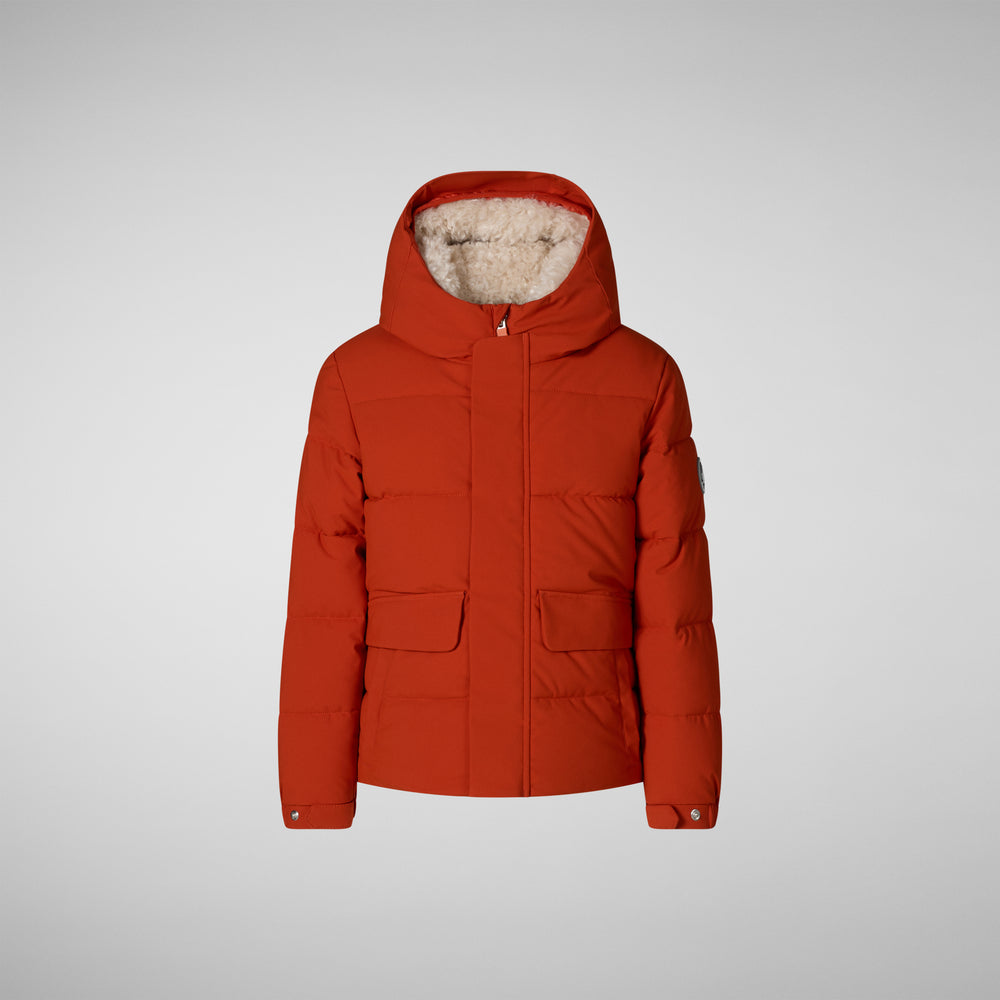 Save the duck PARKA CON CAPPUCCIO BAMBINO KLAUS ARANCIONE In Linea