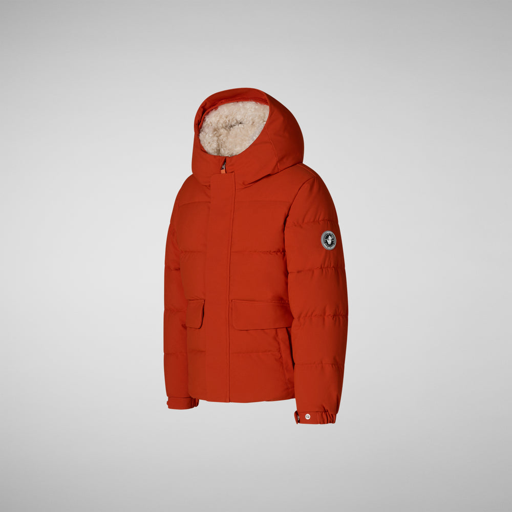 Save the duck PARKA CON CAPPUCCIO BAMBINO KLAUS ARANCIONE In Linea