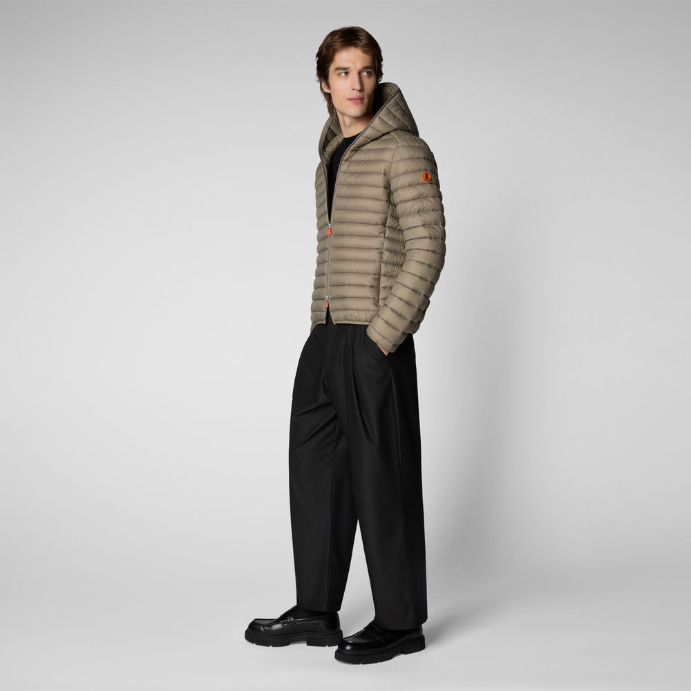 Save the duck Piumino animal free con cappuccio uomo Donald Grigio elefante Nuovo