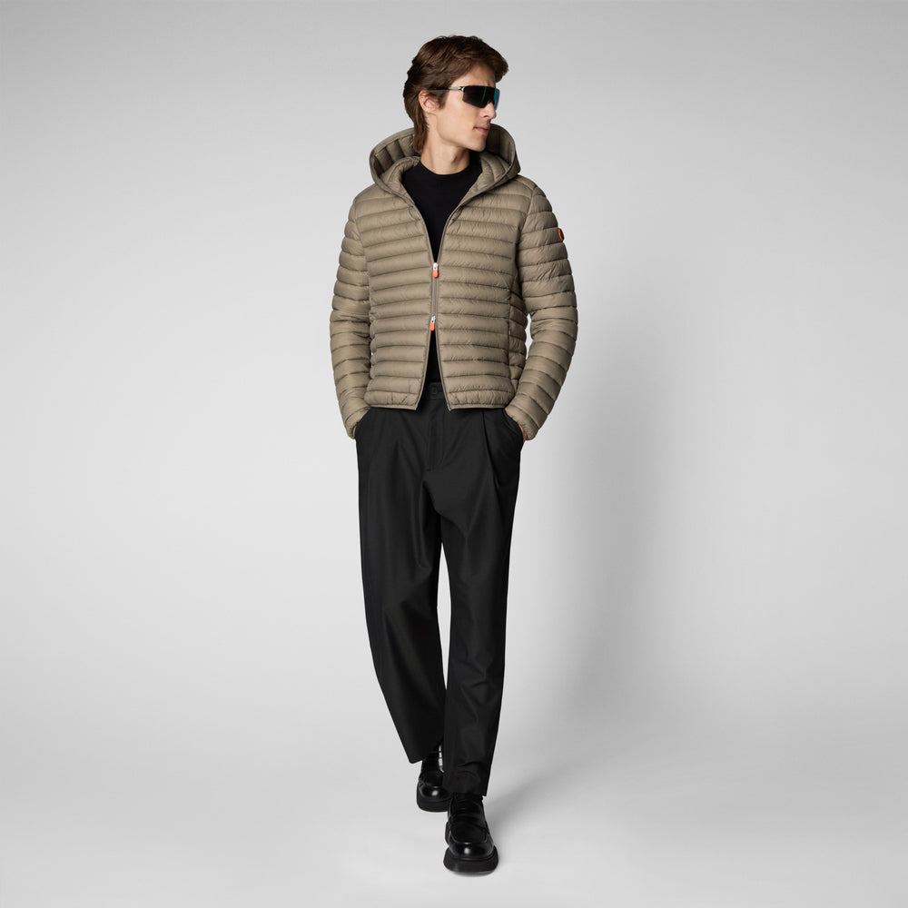 Save the duck Piumino animal free con cappuccio uomo Donald Grigio elefante Nuovo