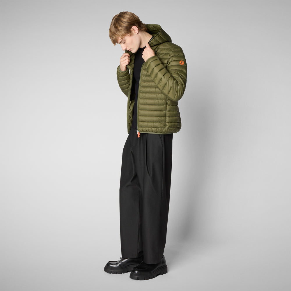 Save the duck Piumino animal free con cappuccio uomo Donald Verde oliva Promozione Limitata