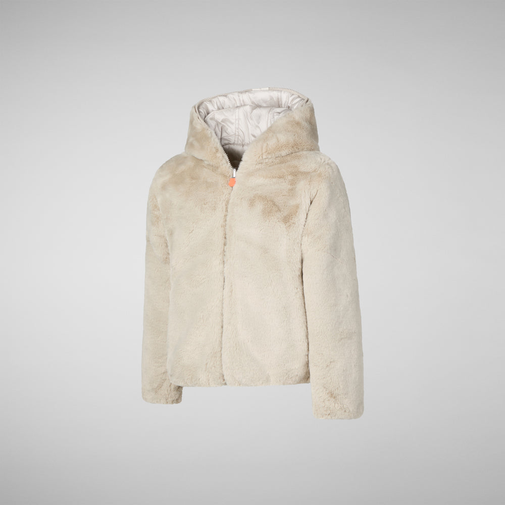 Save the duck GIACCA CON CAPPUCCIO BAMBINA CHLOE RAINY BEIGE Convenienza