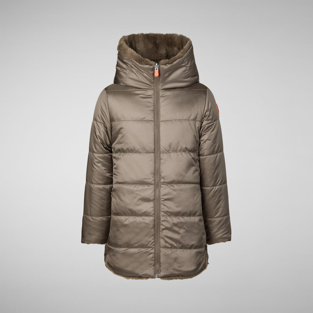 Save the duck GIACCA BAMBINA FLORA GRIGIO FANGO Presa