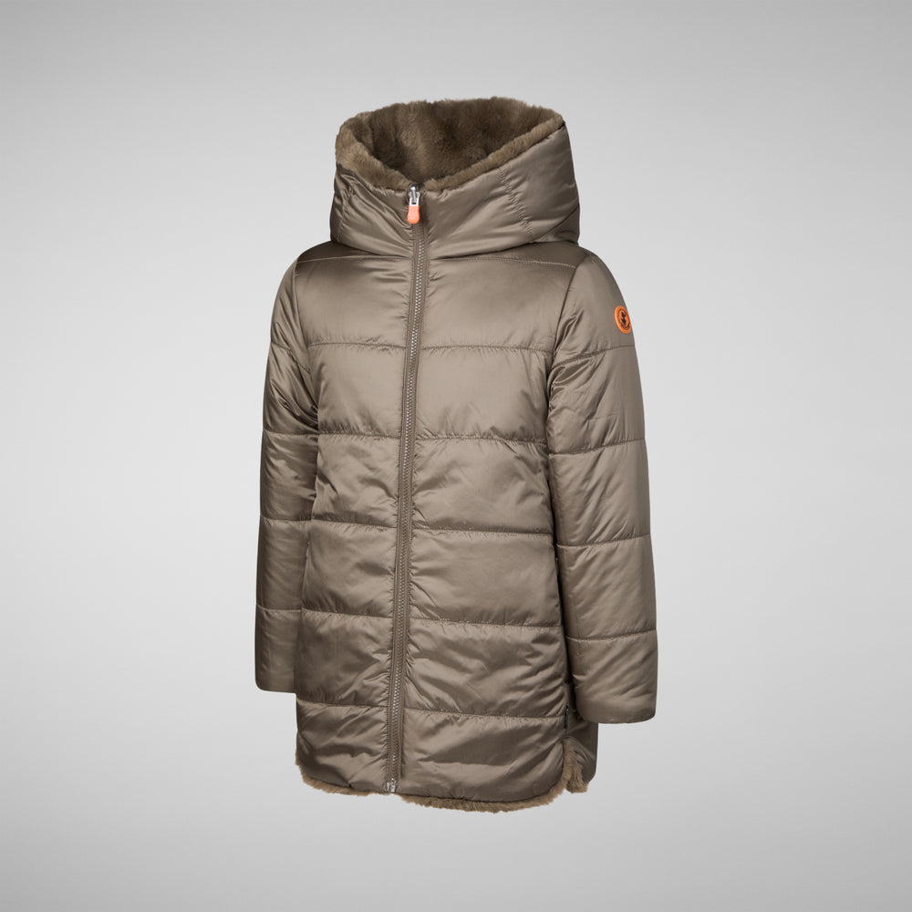 Save the duck GIACCA BAMBINA FLORA GRIGIO FANGO Presa