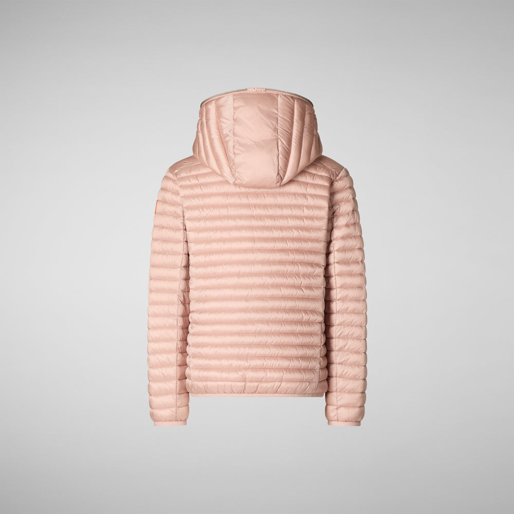 Save the duck PIUMINO ANIMAL FREE CON CAPPUCCIO BAMBINA ROSY rosa cipria Sconto