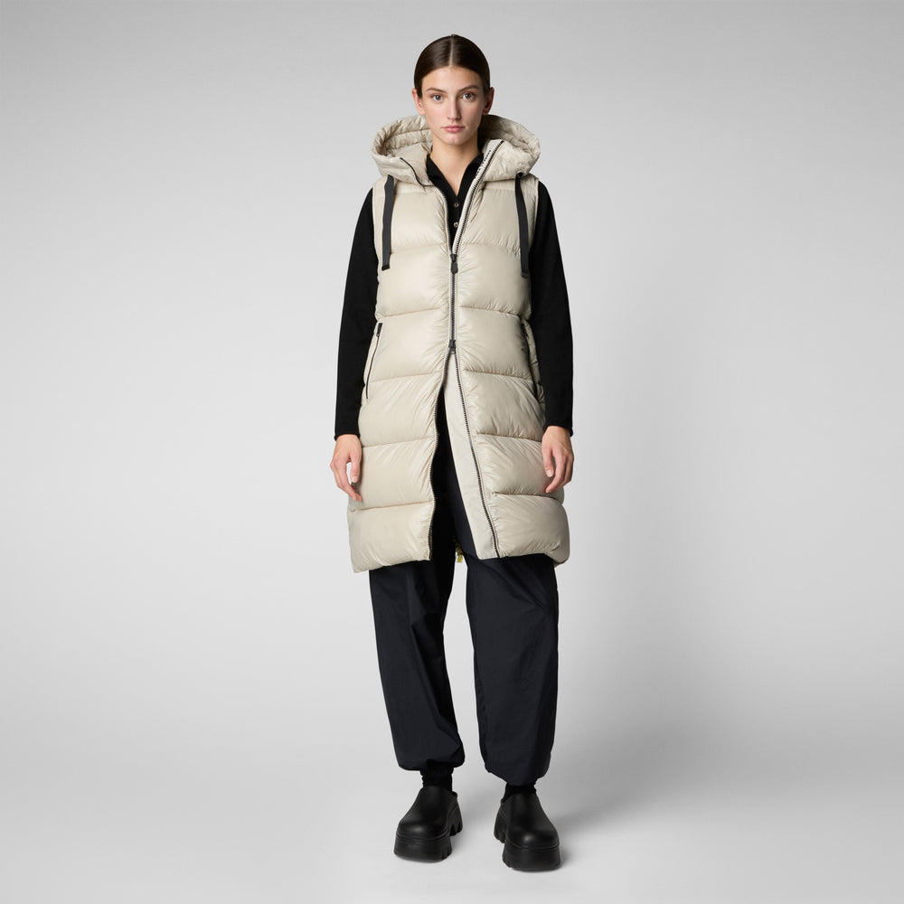 Save the duck GILET CON CAPPUCCIO DONNA IRIA RAINY BEIGE In Vendita