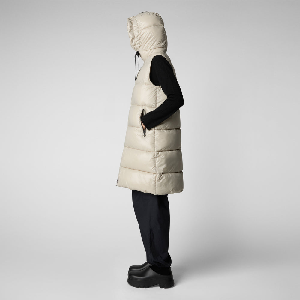Save the duck GILET CON CAPPUCCIO DONNA IRIA RAINY BEIGE In Vendita