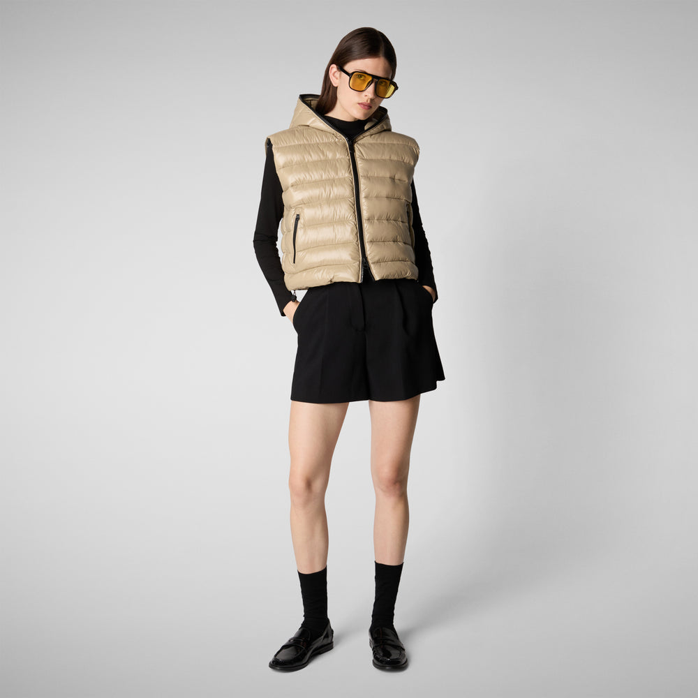 Save the duck GILET CON CAPPUCCIO DONNA ROMINA BEIGE Hotsell