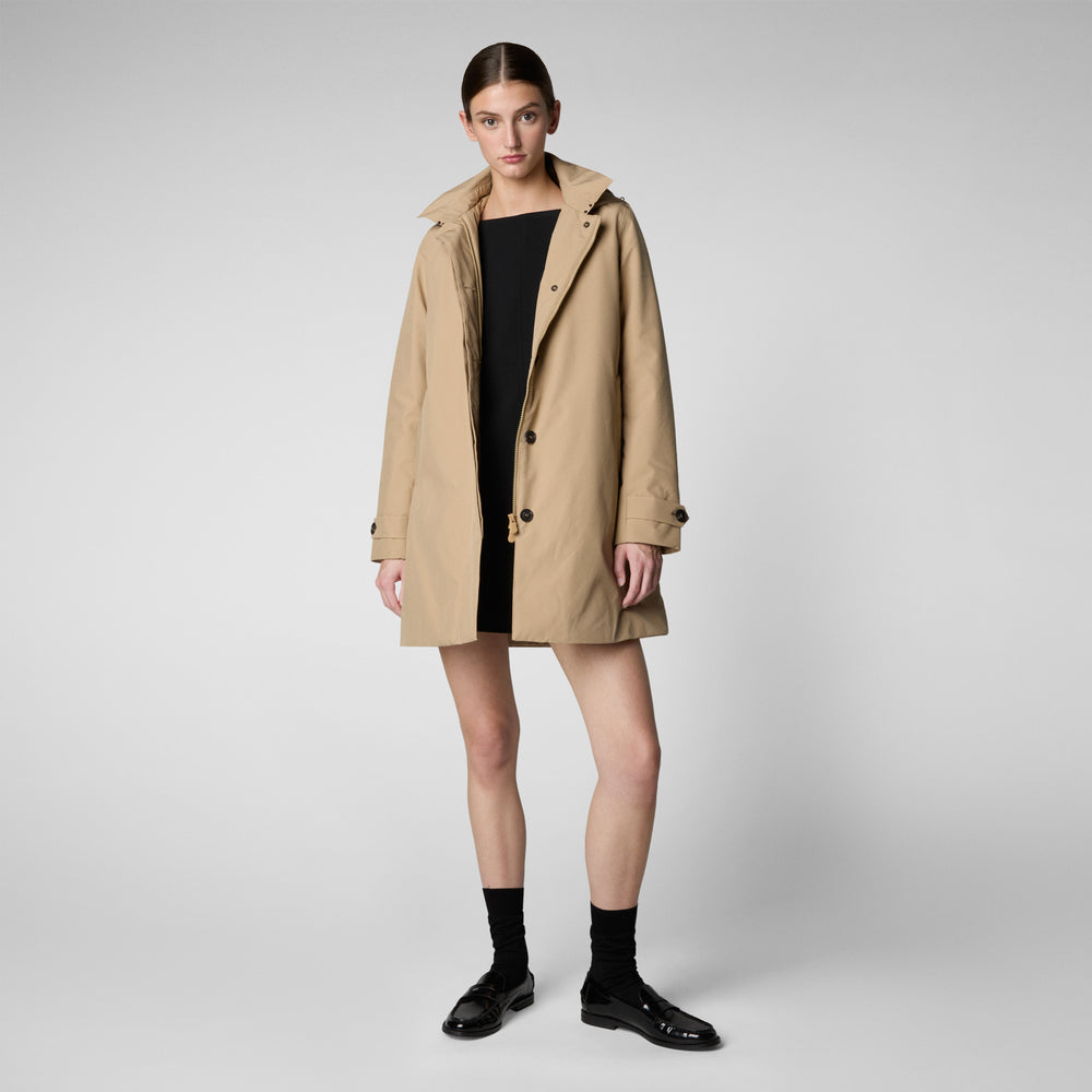 Save the duck CAPPOTTO CON CAPPUCCIO EMBIE STARDUST BEIGE Vendita Economica