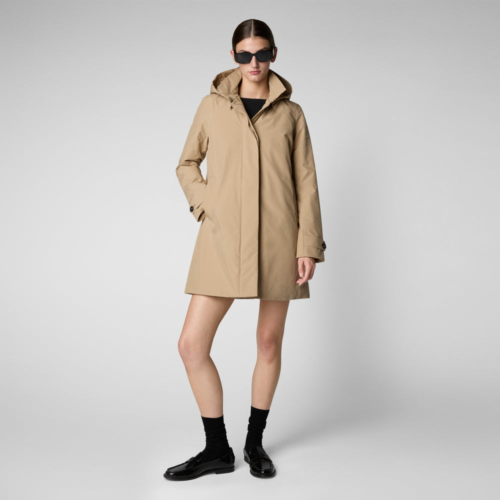 Save the duck CAPPOTTO CON CAPPUCCIO EMBIE STARDUST BEIGE Vendita Economica