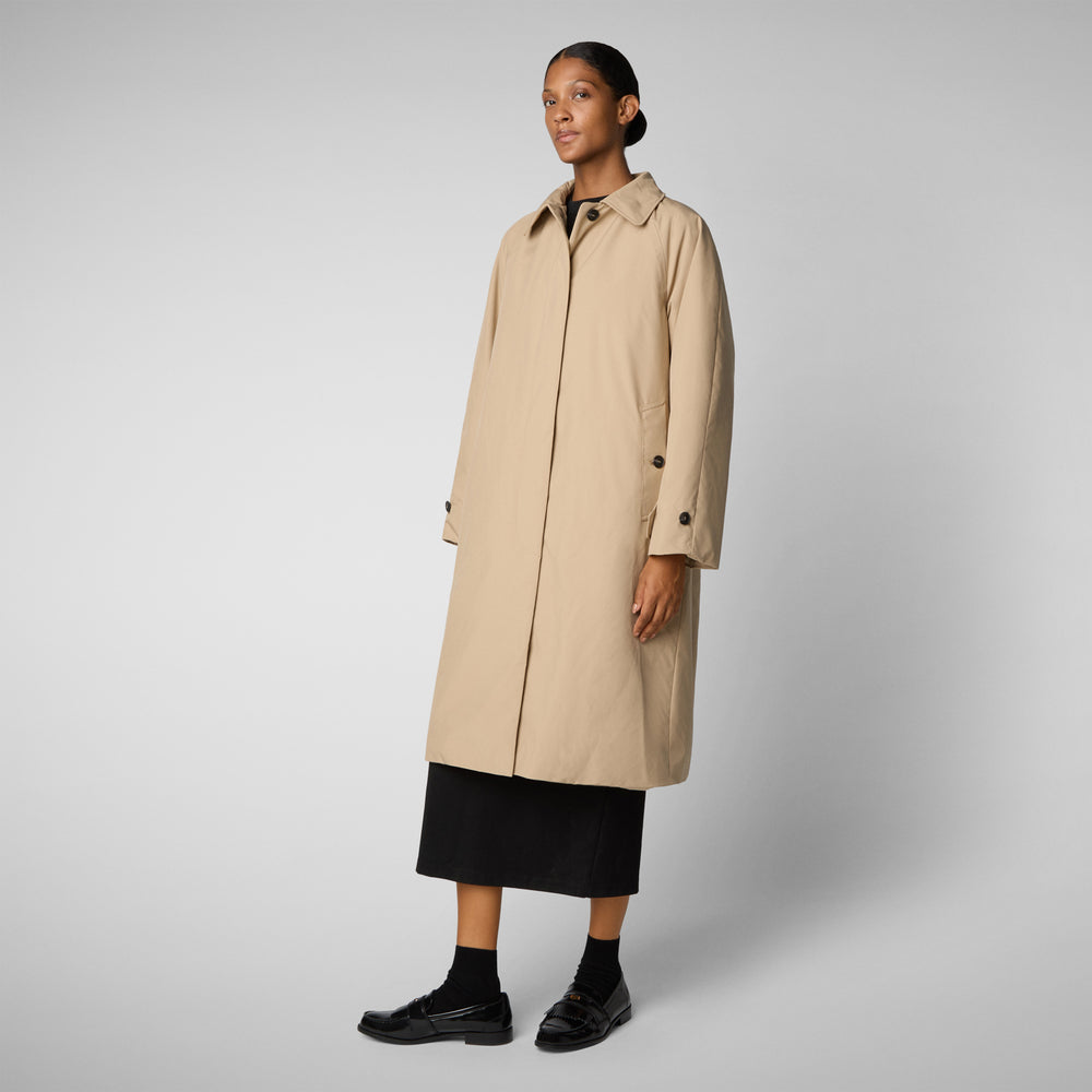 Save the duck CAPPOTTO CON CAPPUCCIO ZOEY STARDUST BEIGE Saldi Di Fabbrica