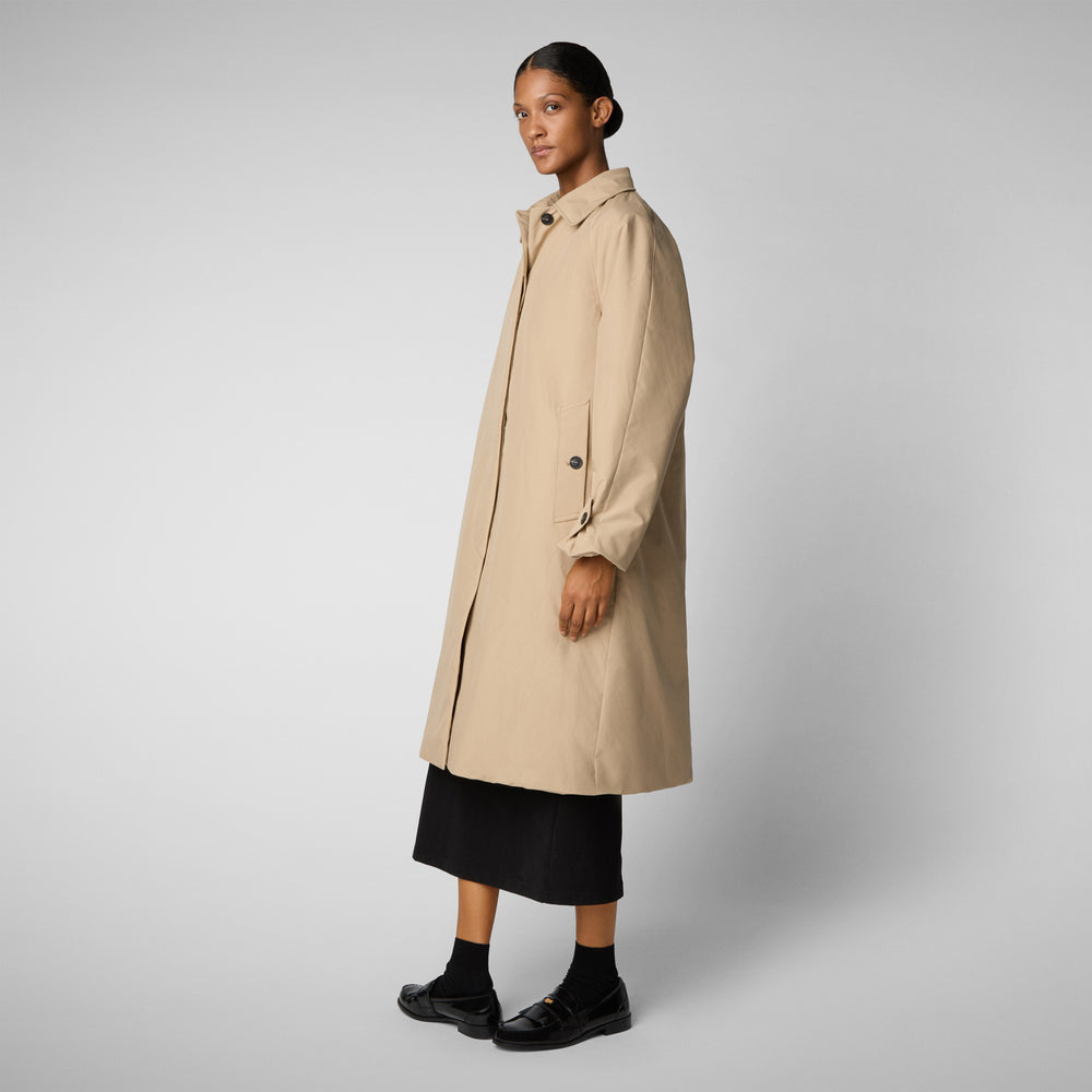 Save the duck CAPPOTTO CON CAPPUCCIO ZOEY STARDUST BEIGE Saldi Di Fabbrica
