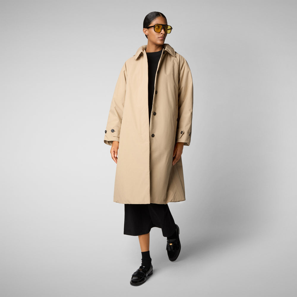 Save the duck CAPPOTTO CON CAPPUCCIO ZOEY STARDUST BEIGE Saldi Di Fabbrica