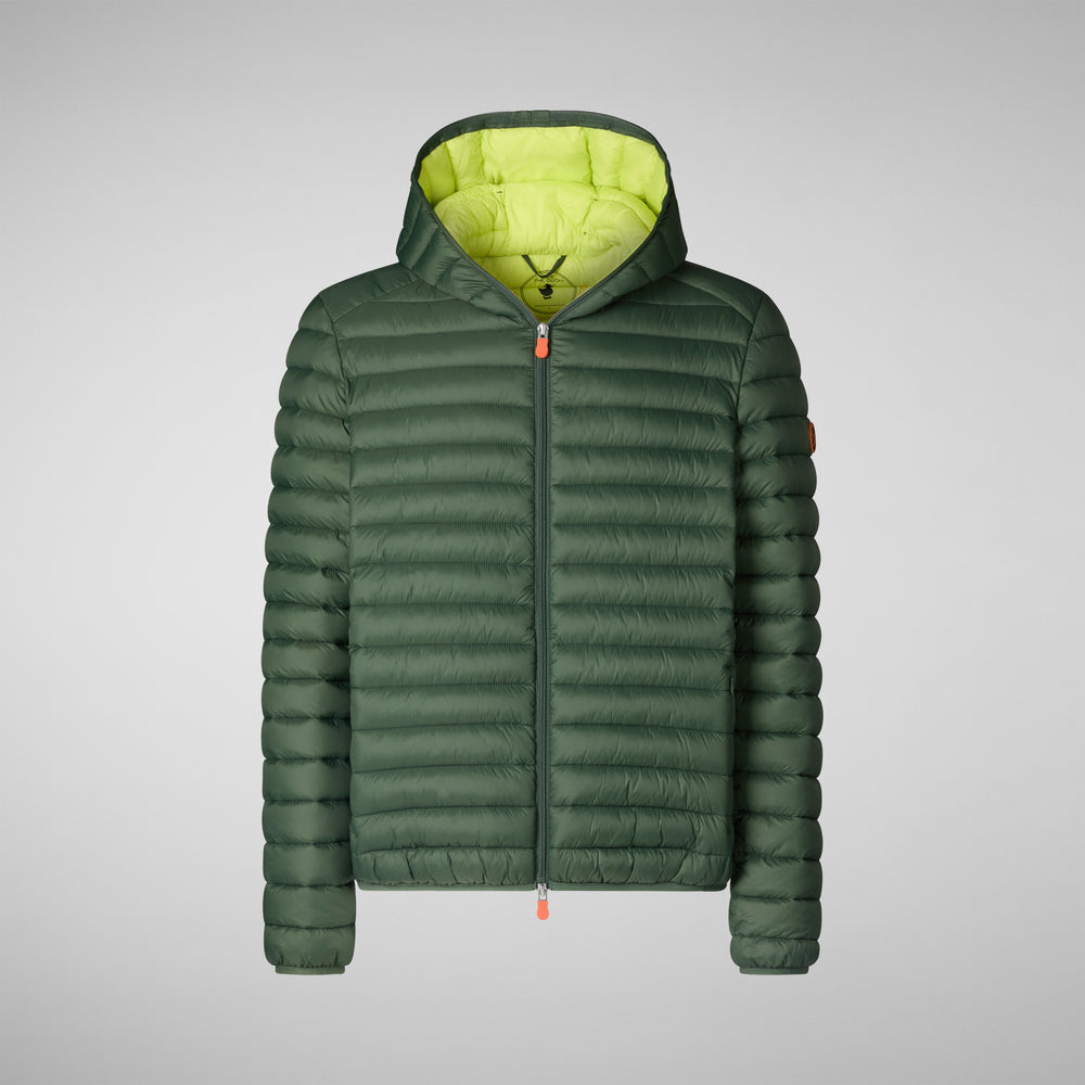 Save the duck PIUMINO ANIMAL FREE CON CAPPUCCIO UOMO DONALD VERDE TIMO Pezzi Unici