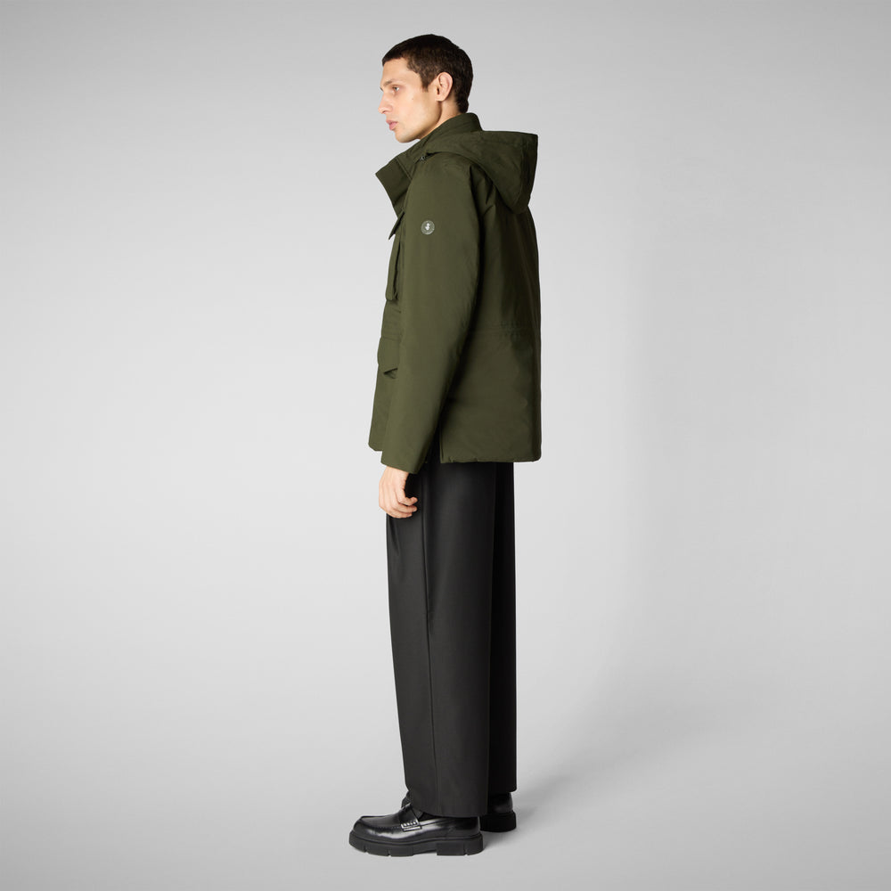 Save the duck PARKA UOMO TRENTON IN LAND GREEN Fino Al -60%