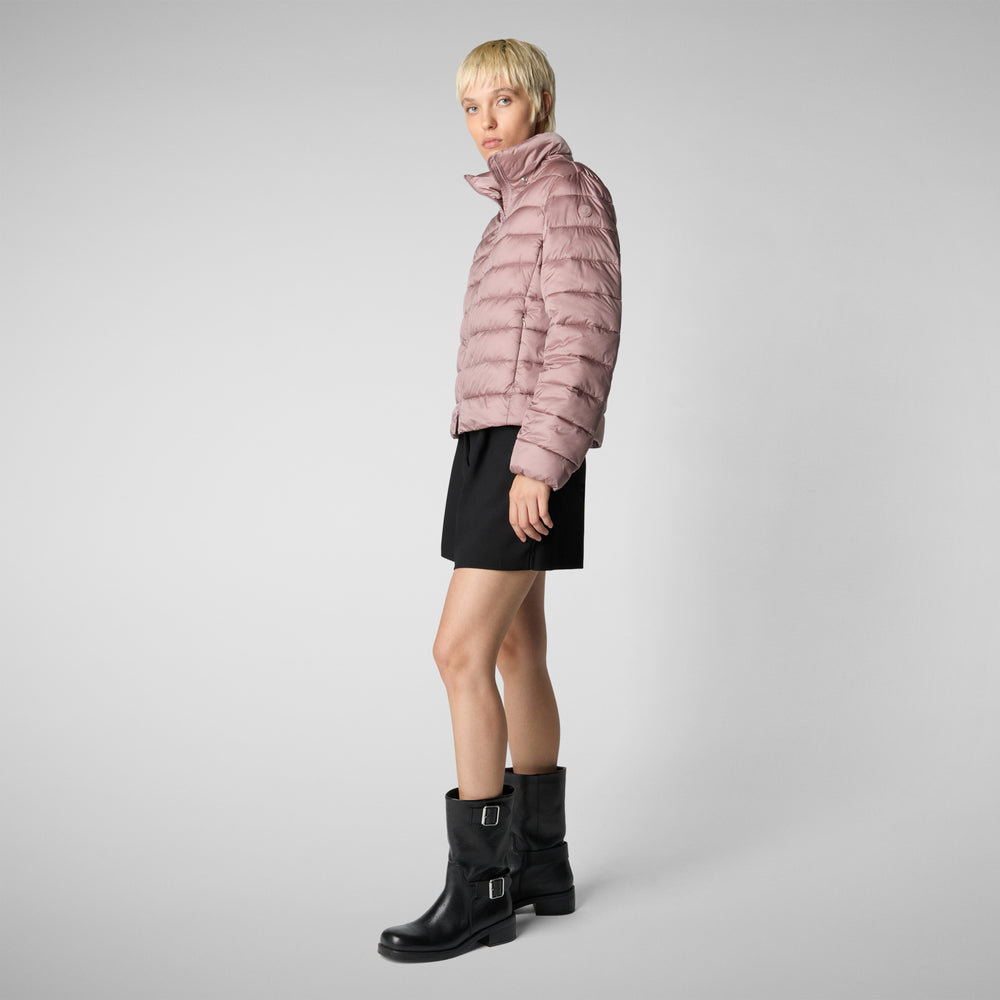 Save the duck PIUMINO ANIMAL FREE CON CAPPUCCIO DONNA LIANA ROSA ANTICO Vendita Calda