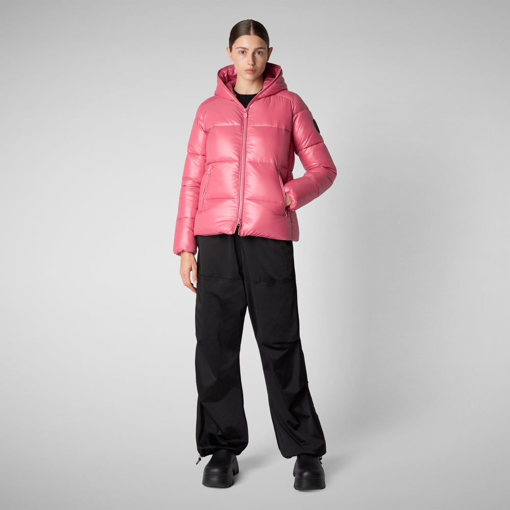 Save the duck PIUMINO ANIMAL FREE CON CAPPUCCIO DONNA LOIS ROSA