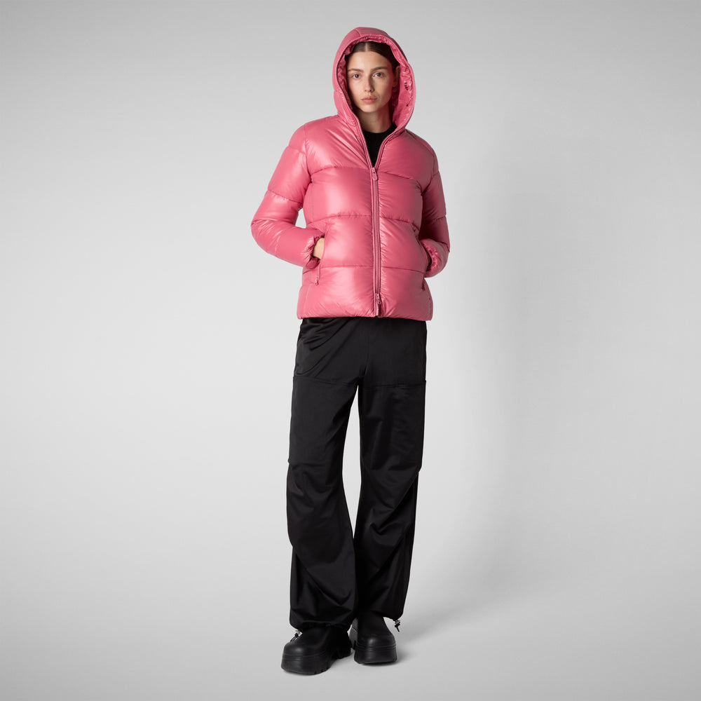 Save the duck PIUMINO ANIMAL FREE CON CAPPUCCIO DONNA LOIS ROSA Vendite Flash