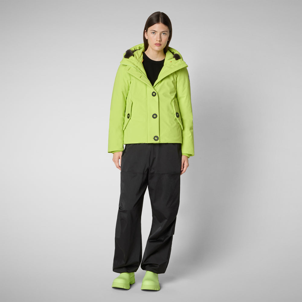 Save the duck PARKA DONNA CON CAPPUCCIO SHANON VERDE LIME Negozio
