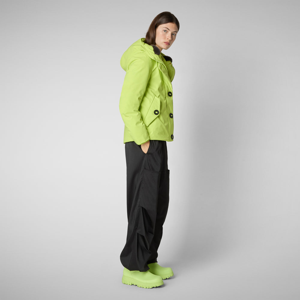 Save the duck PARKA DONNA CON CAPPUCCIO SHANON VERDE LIME Negozio