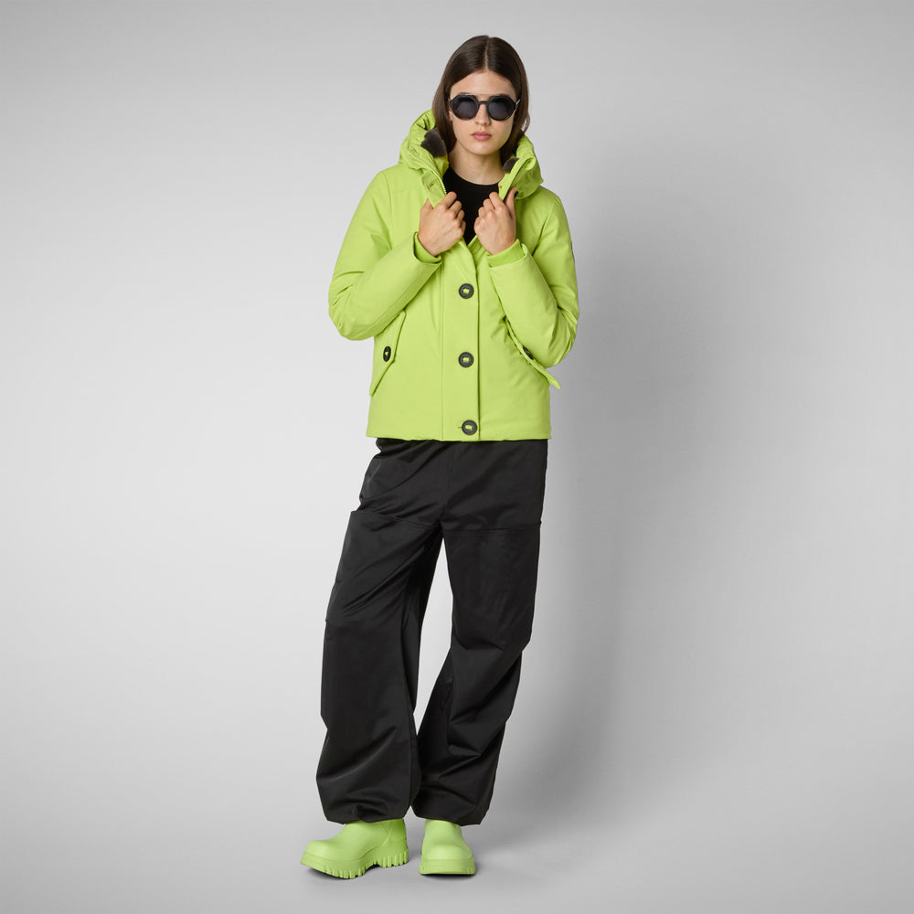 Save the duck PARKA DONNA CON CAPPUCCIO SHANON VERDE LIME Negozio