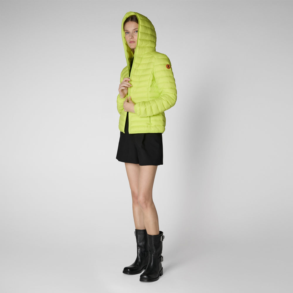 Save the duck PIUMINO ANIMAL FREE CON CAPPUCCIO DONNA DAISY VERDE LIME Moda
