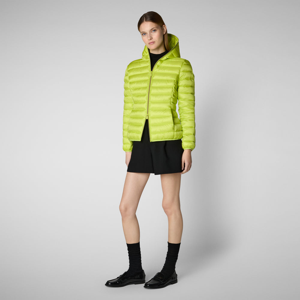 Save the duck PIUMINO ANIMAL FREE CON CAPPUCCIO DONNA ALEXIS VERDE LIME