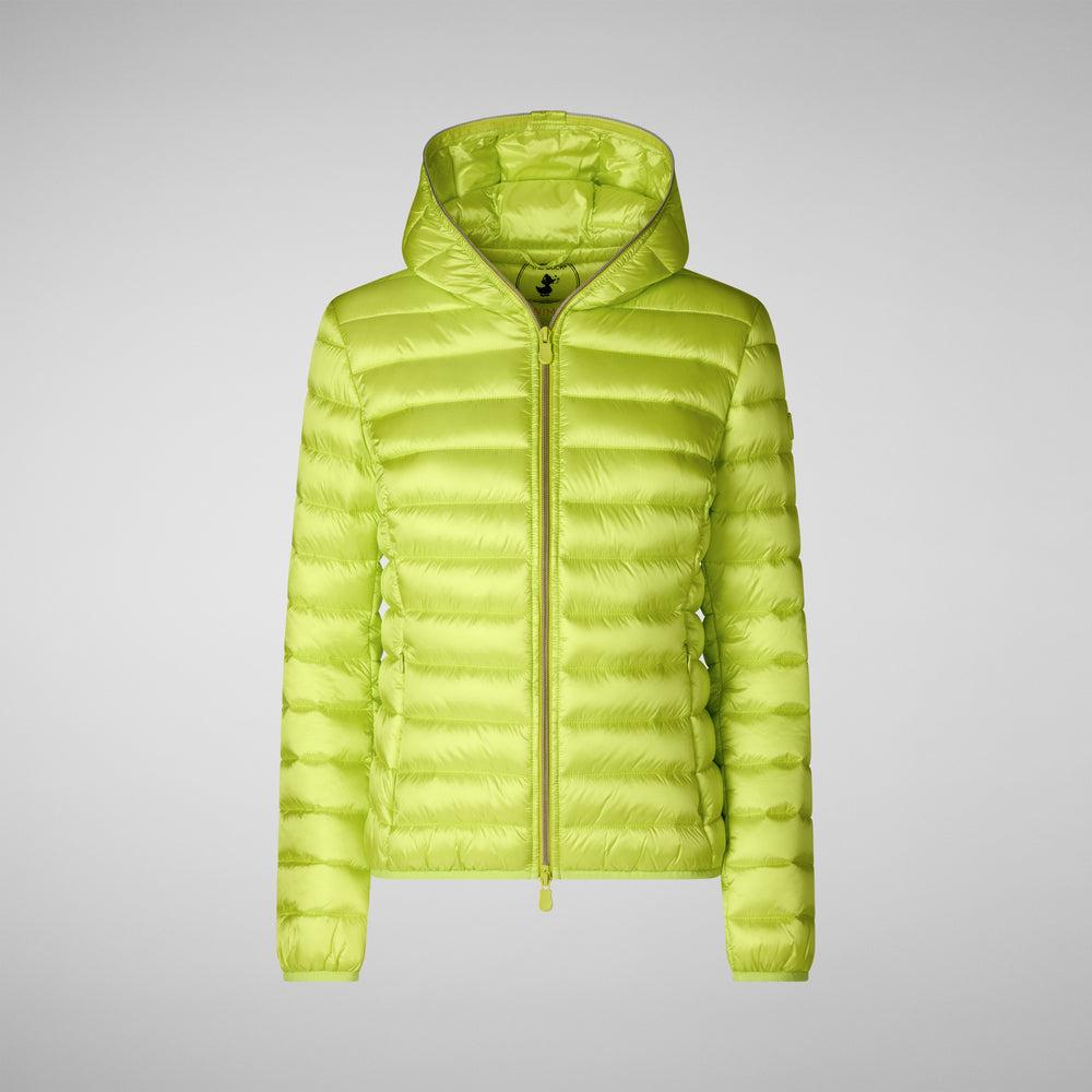 Save the duck PIUMINO ANIMAL FREE CON CAPPUCCIO DONNA ALEXIS VERDE LIME 2025