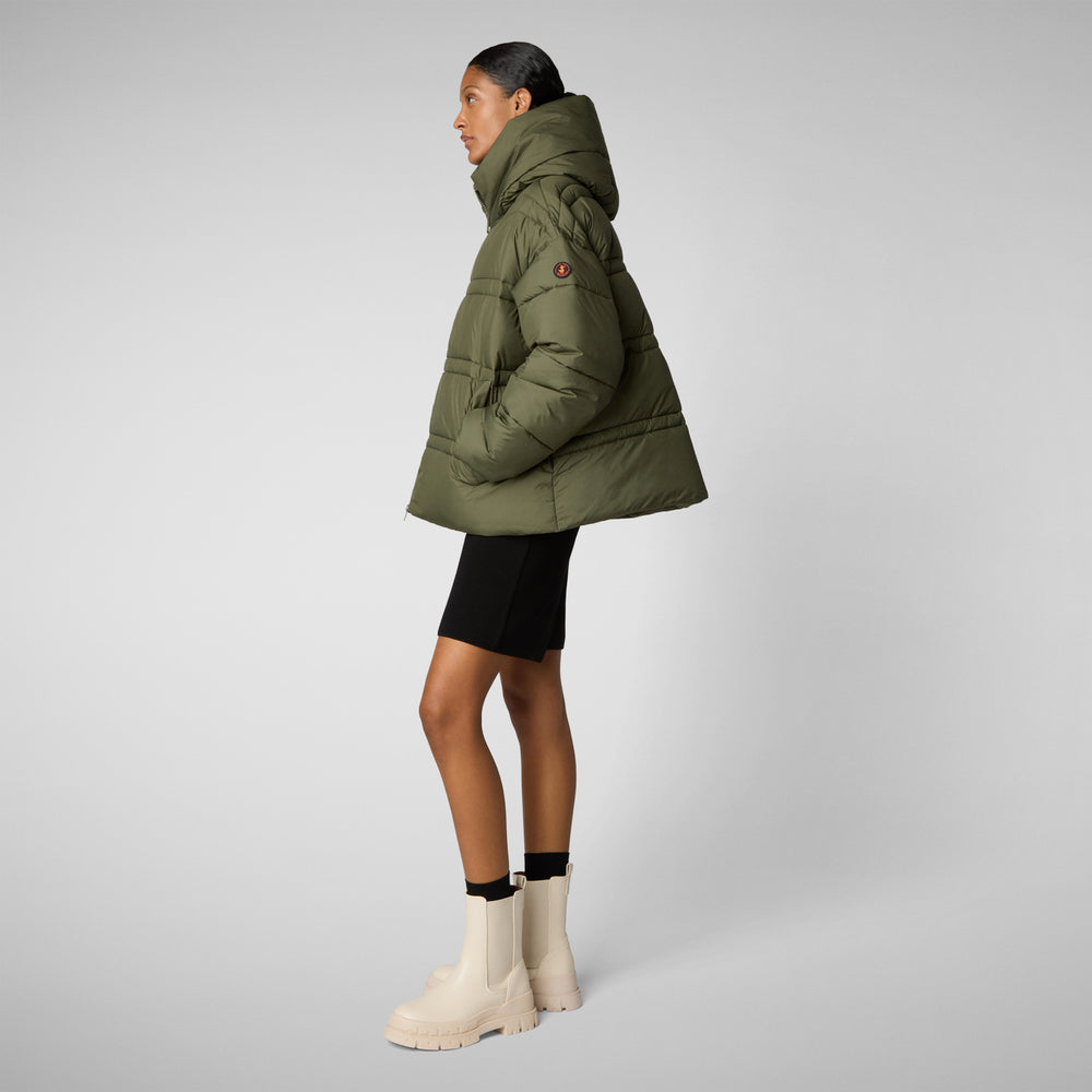 Save the duck PIUMINO ANIMAL FREE CON CAPPUCCIO DONNA KERI VERDE FORESTA Spedizione Gratuita