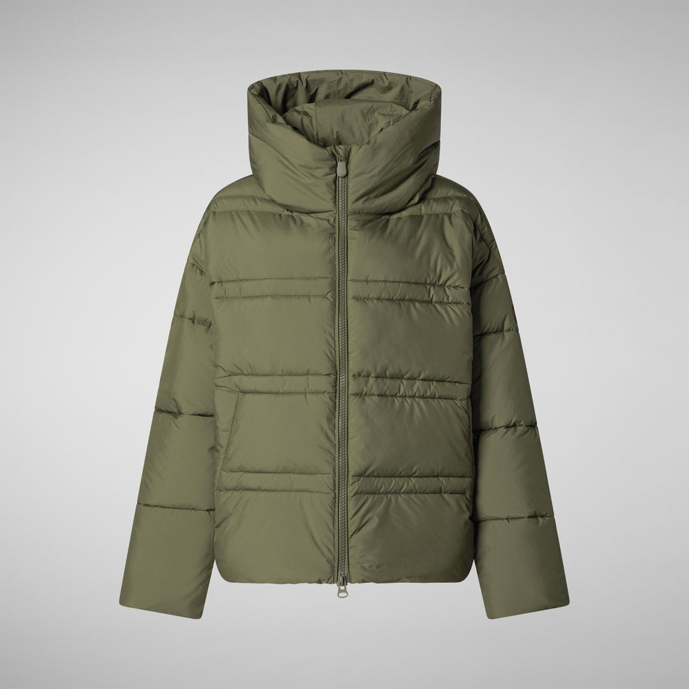 Save the duck PIUMINO ANIMAL FREE CON CAPPUCCIO DONNA KERI VERDE FORESTA Spedizione Gratuita