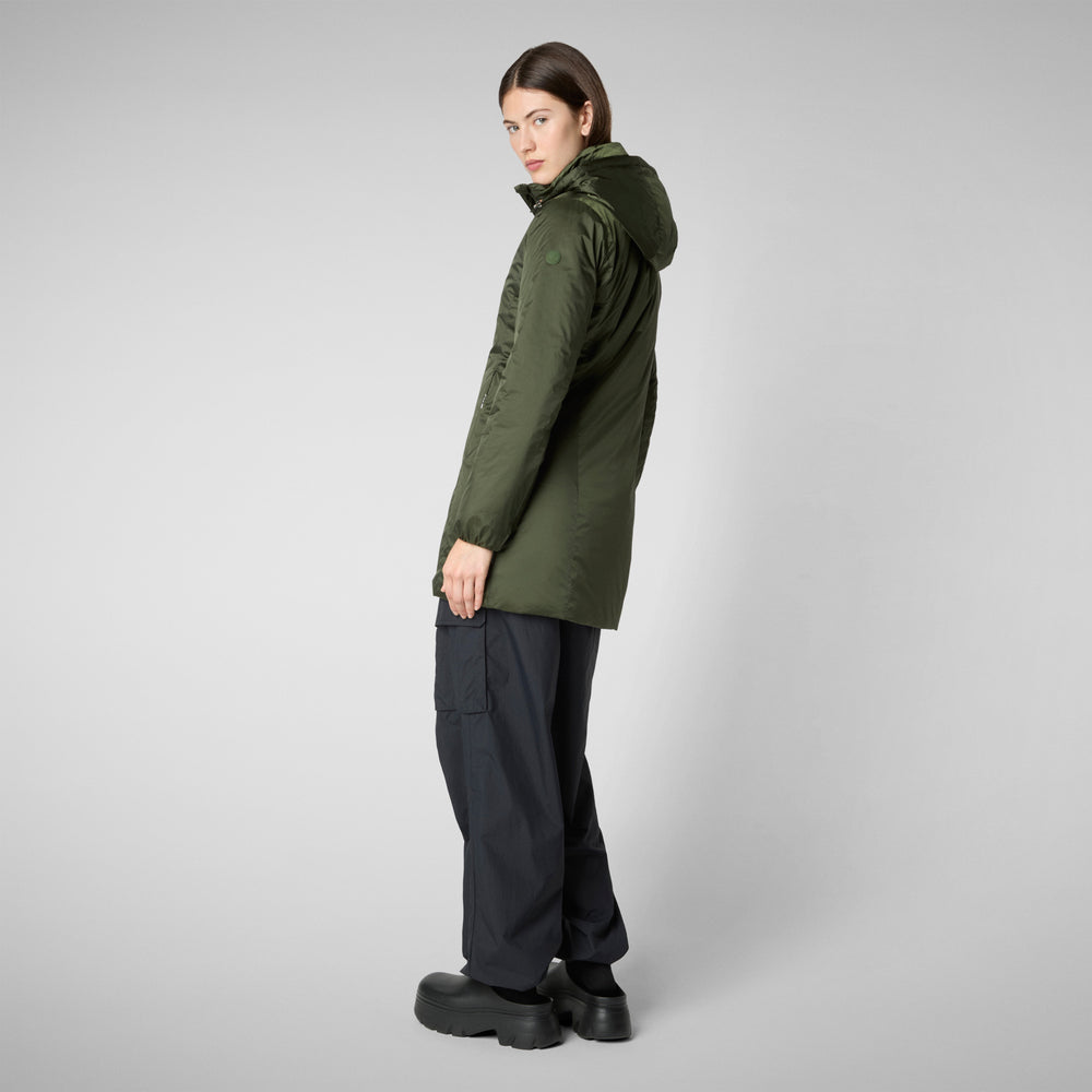 Save the duck CAPPOTTO CON CAPPUCCIO RHIA PINE GREEN Grande vendita