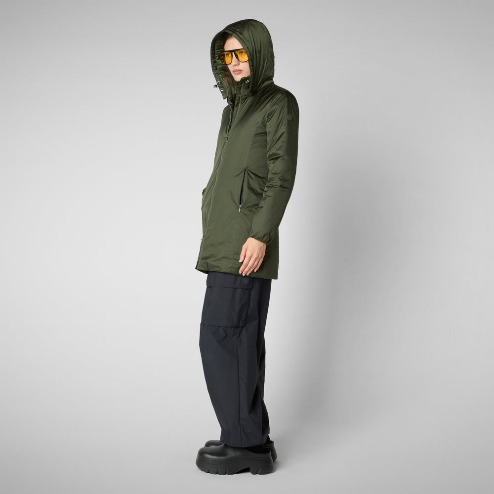 Save the duck CAPPOTTO CON CAPPUCCIO RHIA PINE GREEN Grande vendita