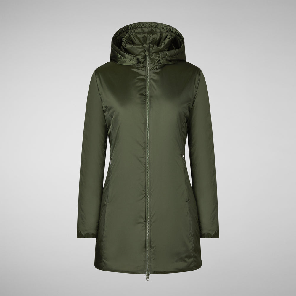 Save the duck CAPPOTTO CON CAPPUCCIO RHIA PINE GREEN Grande vendita