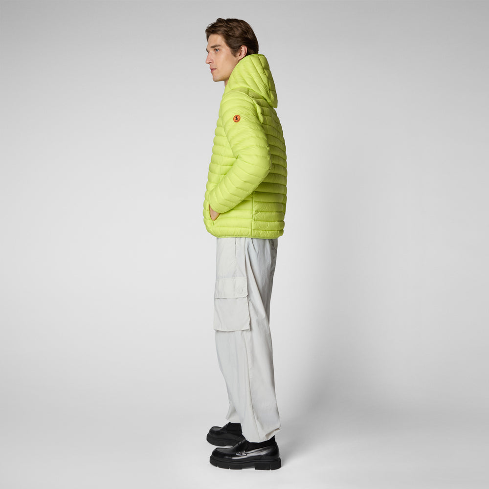 Save the duck PIUMINO ANIMAL FREE CON CAPPUCCIO UOMO DONALD VERDE LIME Saldi