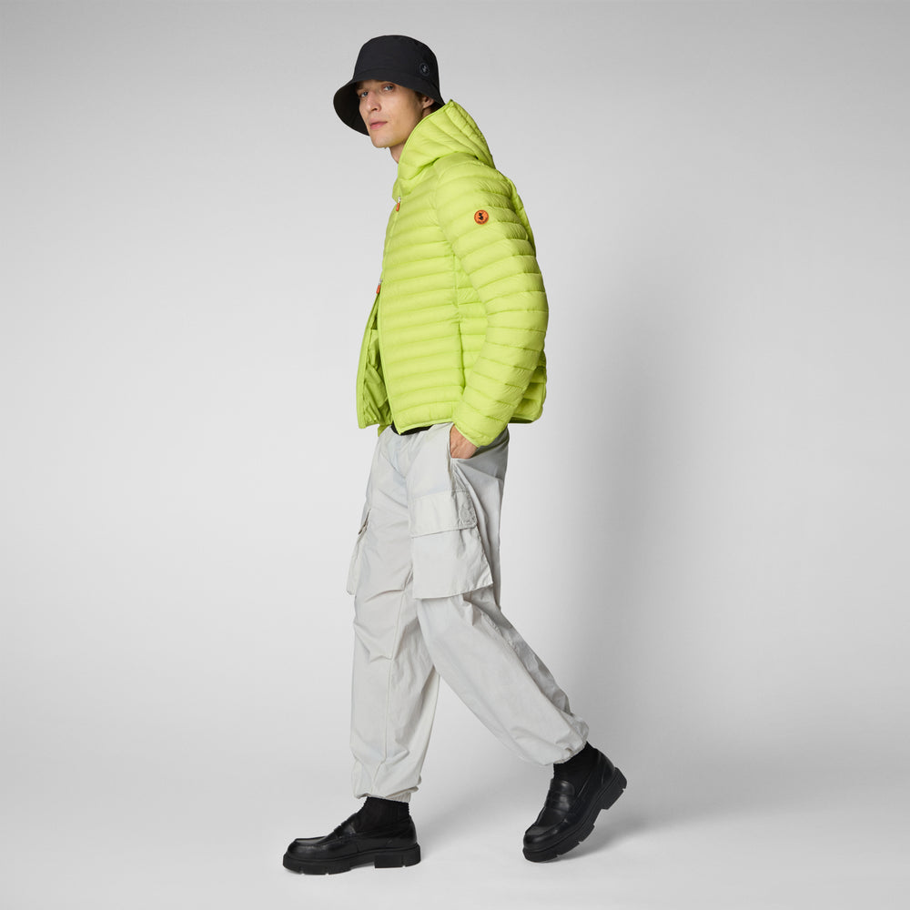 Save the duck PIUMINO ANIMAL FREE CON CAPPUCCIO UOMO DONALD VERDE LIME Saldi