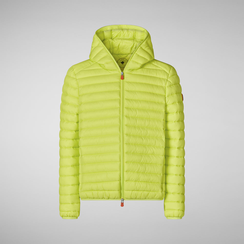 Save the duck PIUMINO ANIMAL FREE CON CAPPUCCIO UOMO DONALD VERDE LIME Saldi