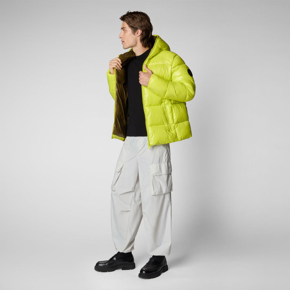 Save the duck PIUMINO ANIMAL FREE CON CAPPUCCIO UOMO EDGARD VERDE LIME Offerte
